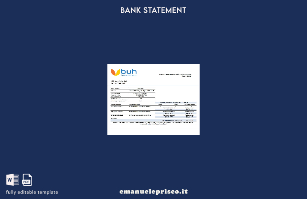 modello word di estratto conto bancario Haiti BUH in stile verificato